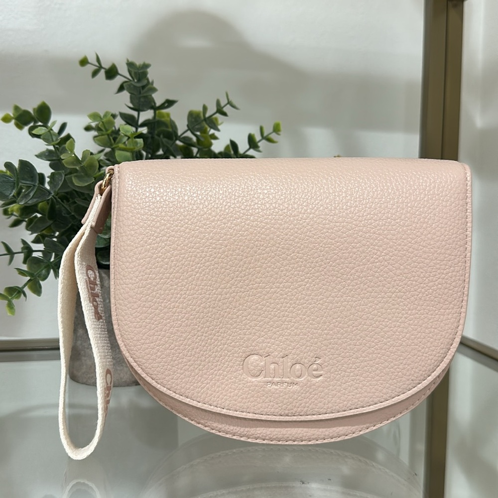 Chloe Blush Leather Wristlet - Picture 2 of 10